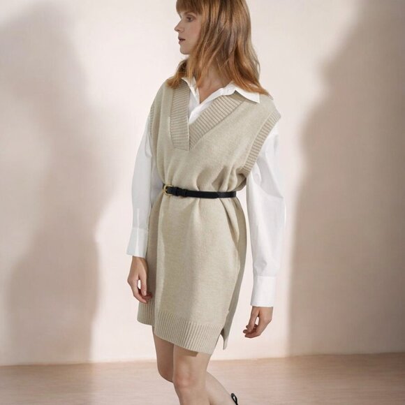 NWT J.ING Essential Khaki Knit Vest - Picture 6 of 6